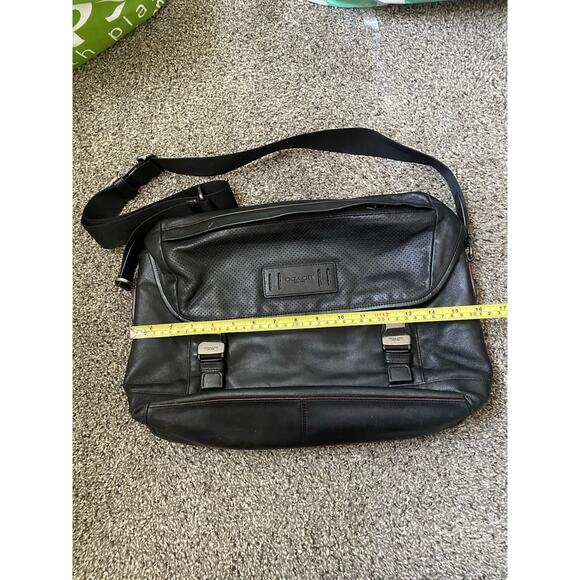 Coach Ranger Leather Shoulder Messenger Bag STYLE Black Work Laptop - Picture 2 of 8